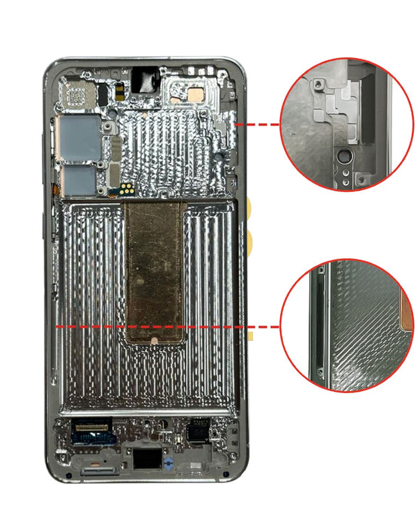 Reparación de pantalla original OLED con marco para Samsung Galaxy S23 S911 en Guatemala.