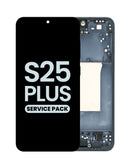 Reparación de pantalla original OLED con marco para Samsung S25 Plus en Guatemala, disponible en colores Blue Black.