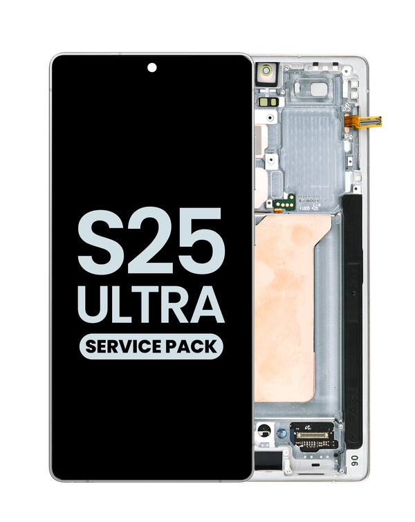 Reparación de pantalla original con marco Galaxy S25 Ultra en Guatemala - mayorista de pantallas OLED con etiquetas BajoPPLCD y Frame Galaxy.