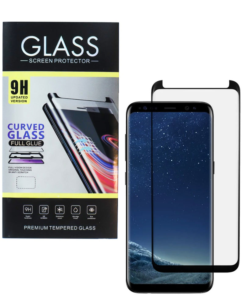 Protector de pantalla de vidrio templado full glue para Galaxy S8 en Guatemala, ideal para una instalación sencilla y sin burbujas.