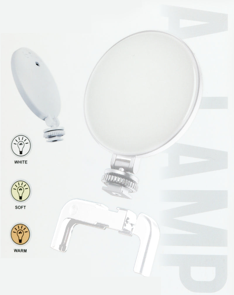 Clip de LED para Selfie Ring Light en Guatemala, blanco, perfecto para mayoristas de accesorios de celular.