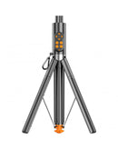 Trípode selfie stick negro con control remoto Bluetooth, ideal para fotografía móvil y videollamadas. Accesorio celular SlowBack.