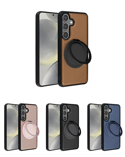 Compra la funda de cuero delgada con soporte de carga inalámbrica para Samsung Galaxy S25 en Guatemala.