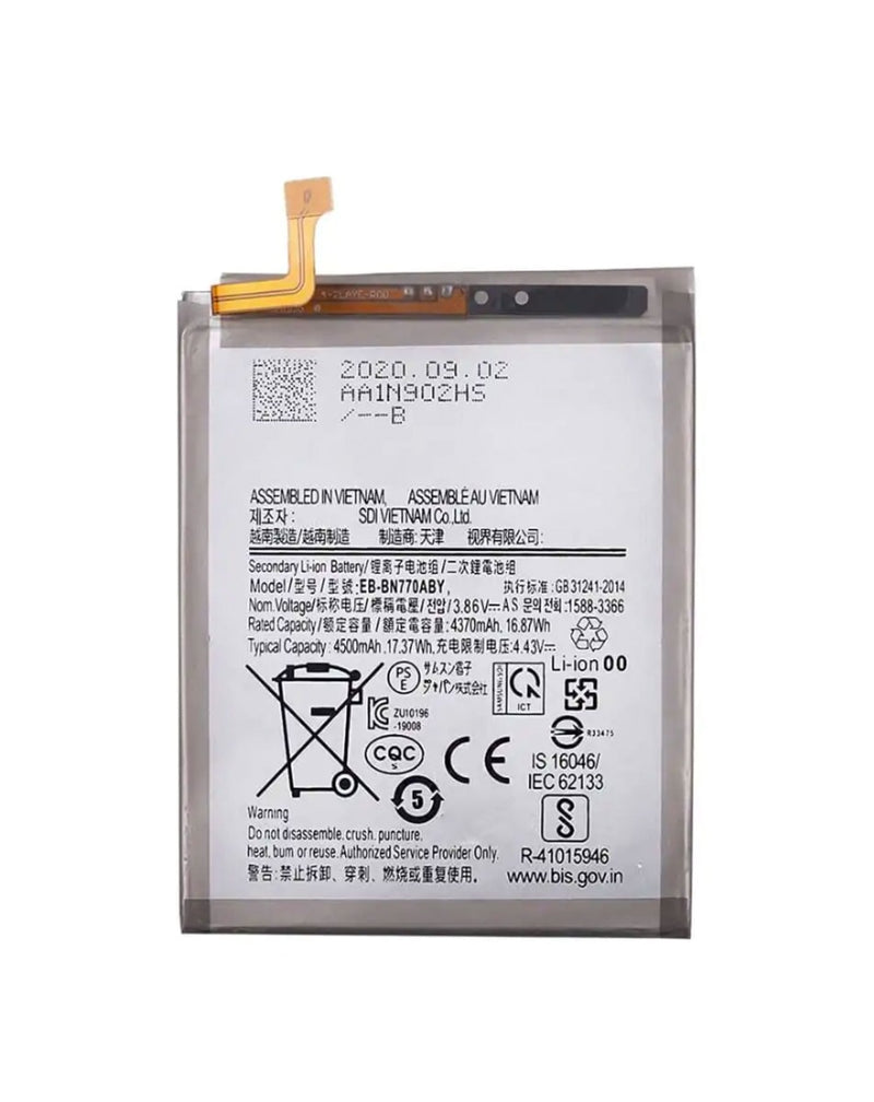 Batería Galaxy Note 10 Lite (EB-BN770ABY) disponible para reparación en Guatemala en taller especializado, mayorista de componentes Galaxy.