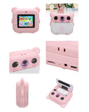 Cámara digital instantánea SNAP'Z en color PINK con rollo de stickers en Guatemala, ideal para capturar momentos de manera instantánea y divertida.