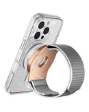 Brazalete magnético plateado y oro rosa para MagSafe Case, ideal para correr.