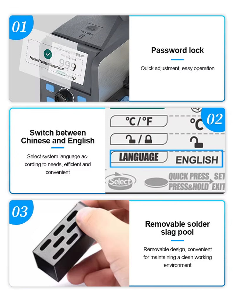 Encuentra la mejor estación de soldadura de precisión Sunshine S1 en Guatemala para reparaciones profesionales y mayoristas de soldadura.