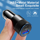 Cargador de auto USB C y A SlowBack, 15W, color oro rosa metálico para carga rápida.
