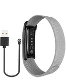 Pulsera inteligente QWatch Pro Smart Fitness gris, con monitor de frecuencia cardíaca y pantalla táctil, ideal para seguimiento de actividad.
