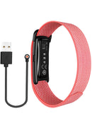 Pulsera inteligente QWatch Pro rosa con pantalla táctil, monitor de ritmo cardíaco y correa de silicona. Accesorio fitness.