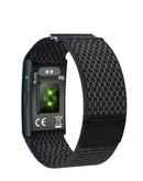 Smartwatch deportivo GloryFitPro negro con pantalla táctil, ideal para fitness y seguimiento de actividad.