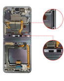 Reparación de pantalla original OLED con marco para Galaxy Z Flip 3 F711 en Guatemala.