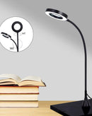 Lámpara LED de aumento 3X con brazo flexible y base robusta, ideal para trabajos de precisión.