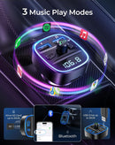 Adaptador Bluetooth T25 con transmisor FM, para audio inalámbrico en coche, color negro, marca SlowBack.