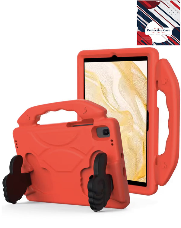 Compra la funda de soporte de mano para niños en Guatemala para tu Galaxy Tab A9 Plus 2023 en color rojo de la marca SlowBack.