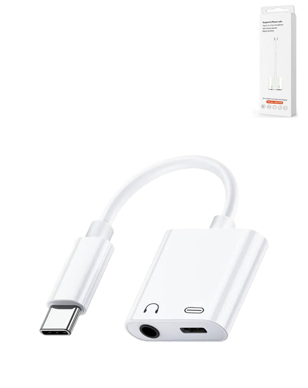 Encuentra el adaptador USB C-C y jack AUX (3.5mm) en Guatemala para tus dispositivos, disponible en SlowBack y otros mayoristas de accesorios.