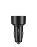 Cargador de auto PISEN Quick 2 de 60W con puertos USB-A y Type-C, ideal para carga rápida en tu vehículo.