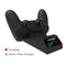 Dock de carga dual Dobe Controller para PlayStation 4 en Guatemala, ideal para mayoristas de accesorios de controlador en talleres de reparación.