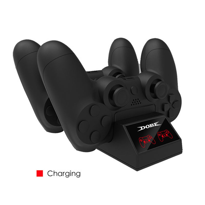 Dock de carga dual Dobe Controller para PlayStation 4 en Guatemala, ideal para mayoristas de accesorios de controlador en talleres de reparación.
