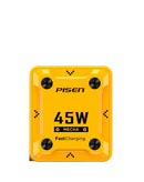 Cargador rápido PISEN Mecha de 45W con 2 puertos USB, ideal para cargar celulares y dispositivos móviles.