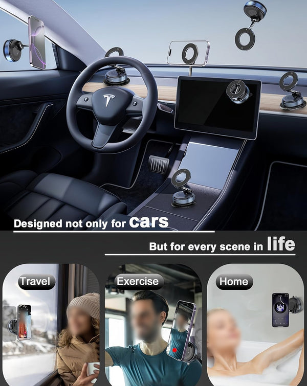 Encuentra el mejor soporte para teléfono de coche ajustable 360° con ventosa en Guatemala en SlowBack, ideal para mantener tu teléfono seguro mientras conduces.