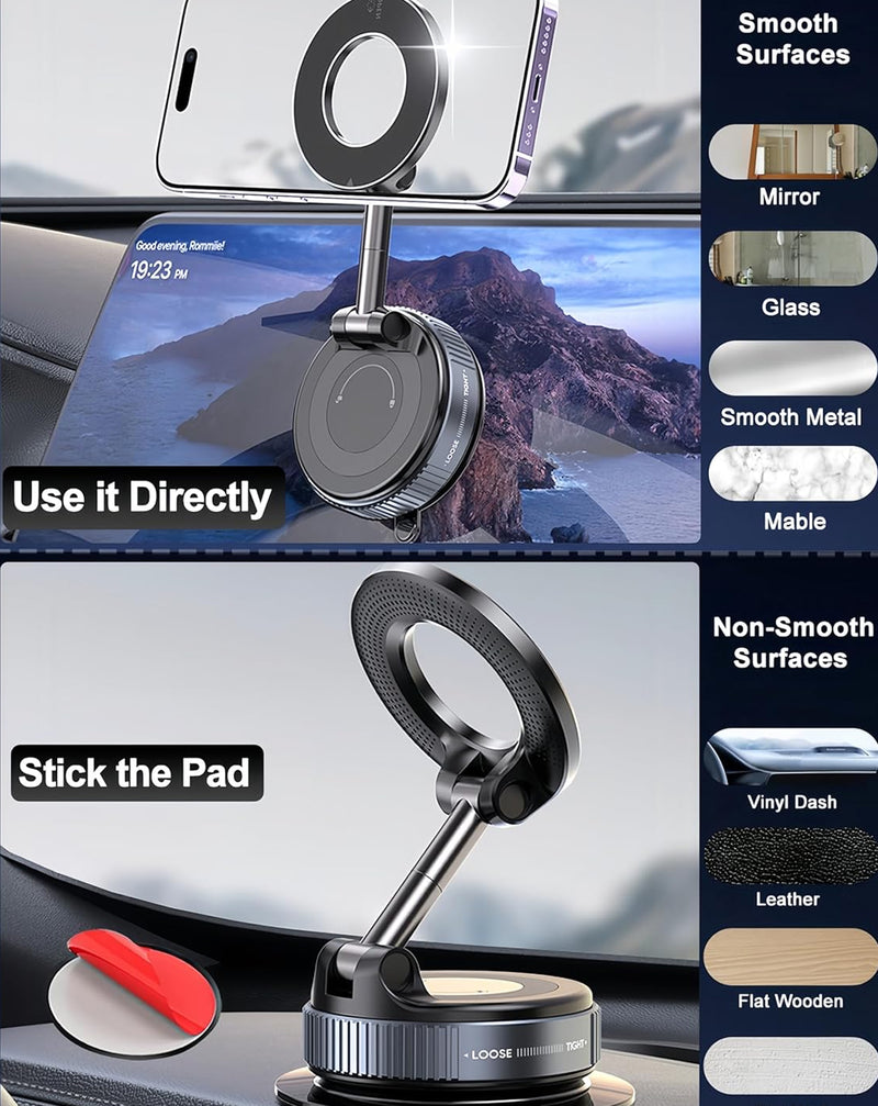 Encuentra el mejor soporte para teléfono de coche ajustable 360° con ventosa en Guatemala en SlowBack, ideal para mantener tu teléfono seguro mientras conduces.