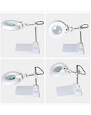 Compra la mejor lámpara magnificadora 2 en 1 con LED y brazo ajustable en Guatemala para tu escritorio.