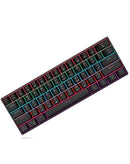 Teclado mecánico Dobe 61-Key RGB, retroiluminación personalizable SlowBack. Ideal para gaming y accesorios PC, diseño compacto.