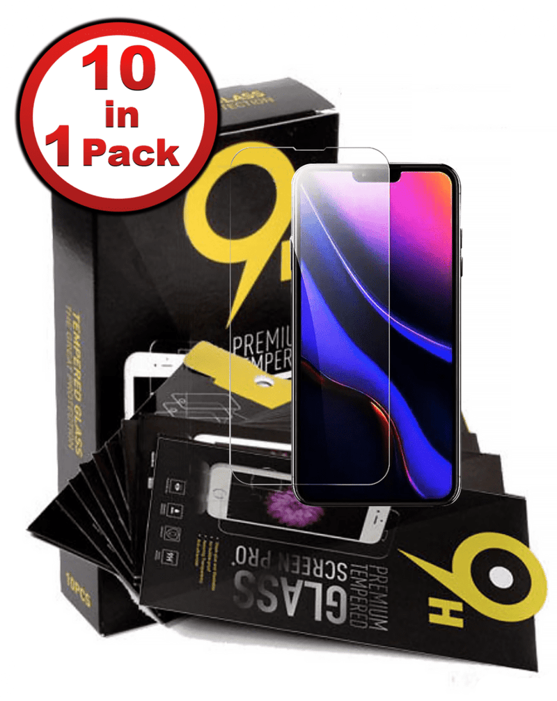 Protector de pantalla de vidrio templado claro para iPhone 13 Mini en pack de 10, mayorista en Guatemala.