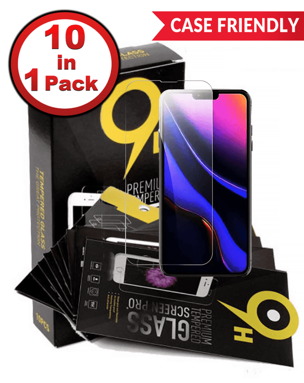 Protector de vidrio templado transparente para iPhone 13 Pro Max y iPhone 14 Plus, pack de 10 unidades, ideal para encontrar en Guatemala.