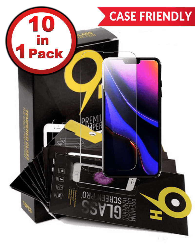Protector de vidrio templado transparente para iPhone 13 Pro Max y iPhone 14 Plus, pack de 10 unidades, ideal para encontrar en Guatemala.