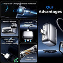 Desconectador inteligente SlowBack plateado, corta automáticamente la potencia al completar la carga, expulsando el enchufe.