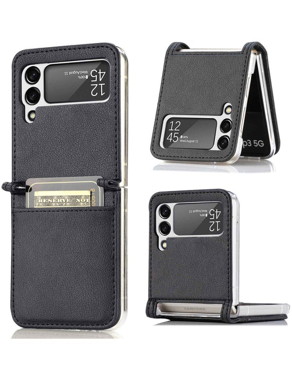 Encuentra la funda de cuero original para Galaxy Z Flip 4 en Guatemala, mayorista de accesorios con servicio de reparación y variedad de etiquetas.