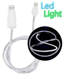 Cable de carga USB A-C con LED fluido y carga rápida en Guatemala.