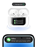 Encuentra los auriculares Bluetooth Wireless A9 Pro en Guatemala con cancelación de ruido activa, pantalla táctil y estuche de carga inteligente.