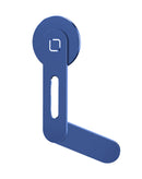 Soporte magnético de aleación de aluminio azul para teléfono, ideal para coche o escritorio.
