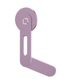 Soporte magnético rosa de aleación de aluminio para teléfono, elegante y compacto, ideal para escritorio o coche.