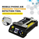 Tester de hermetismo WEMON M11 azul y blanco con pantalla digital y botones de control.