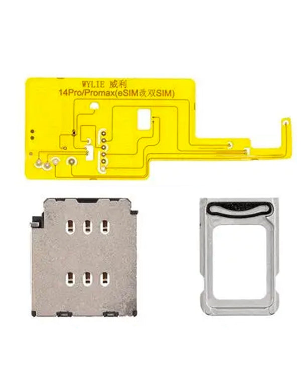 Compra el set de 3 cables de cambio de tarjeta dual Wylie 14 Pro/14 Pro Max en Guatemala para adaptar de single a dual con envío rápido y seguro.