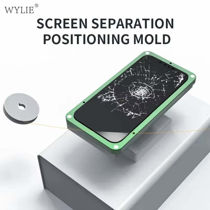 Encuentra el molde 5 en 1 de laminado OCA Wylie para iPhone 15 Plus / 15 Pro Max en Guatemala.