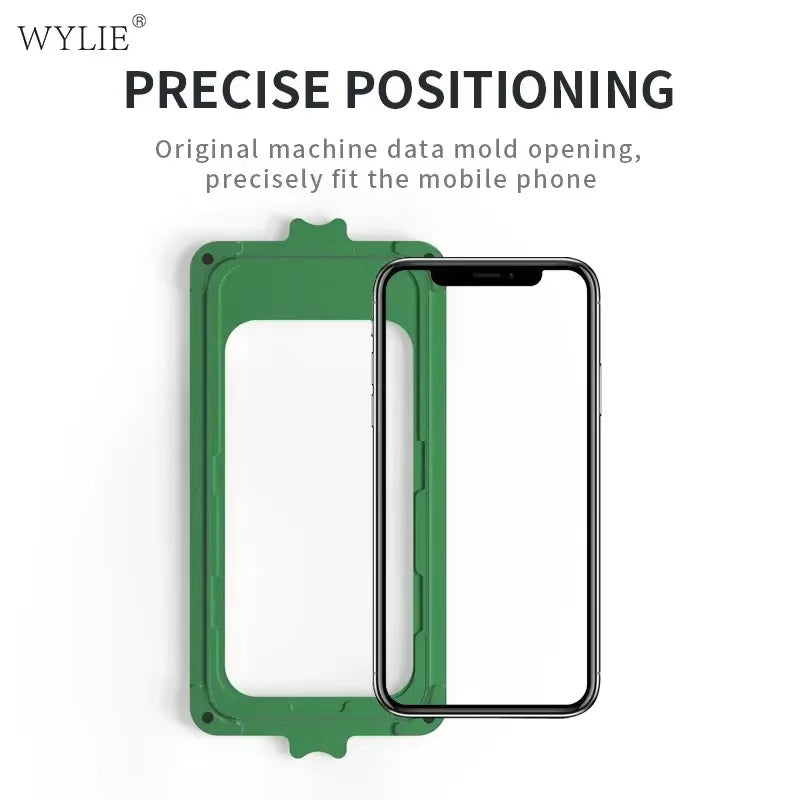 Encuentra el molde 5 en 1 de laminado OCA Wylie para iPhone 15 Plus / 15 Pro Max en Guatemala.