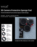 Pegatina protectora de esponja 3D Wylie para cámaras frontal y trasera, color negro, suave y resistente.