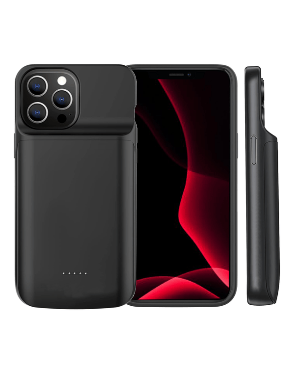 Encuentra la mejor funda protectora de carga de 8000mAh para tu iPhone 13 en Guatemala, disponible en color negro y con la tecnología SlowBack.