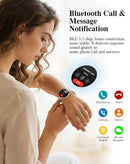 Smartwatch DaFit dorado para mujer, pantalla AMOLED, correa de malla metálica, elegante accesorio wearable.