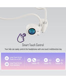 Audífonos Bluetooth inalámbricos blancos X56A, resistentes al agua, diseño ergonómico para deporte y uso diario.
