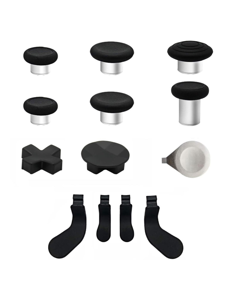 Encuentra en Guatemala un juego completo de botones de gatillo para Xbox One Elite Series 2 en color negro, ideal para reparaciones o reemplazos.