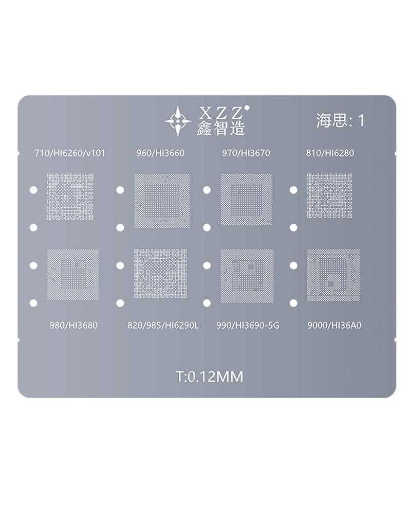 Kit de reballing CPU BGA XinZhiZao iPhone 6 a 15 PM, ideal para reparaciones y mantenimiento de iPhones en Guatemala.