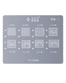 Kit de reballing CPU BGA XinZhiZao iPhone 6 a 15 PM, ideal para reparaciones y mantenimiento de iPhones en Guatemala.