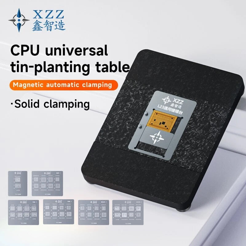Kit de reballing CPU BGA XinZhiZao iPhone 6 a 15 PM, ideal para reparaciones y mantenimiento de iPhones en Guatemala.