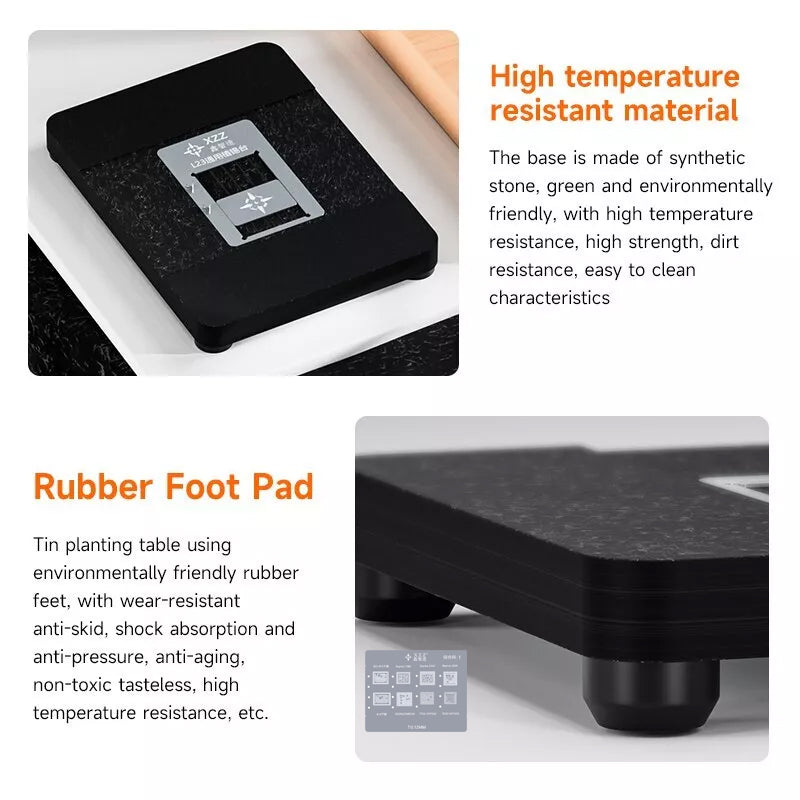 Kit de reballing CPU BGA XinZhiZao iPhone 6 a 15 PM, ideal para reparaciones y mantenimiento de iPhones en Guatemala.